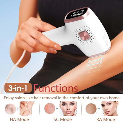 Laser Hair Removal IPL Device Dual Flashes Mode for Women Men Home Laser Quick Safe Treament